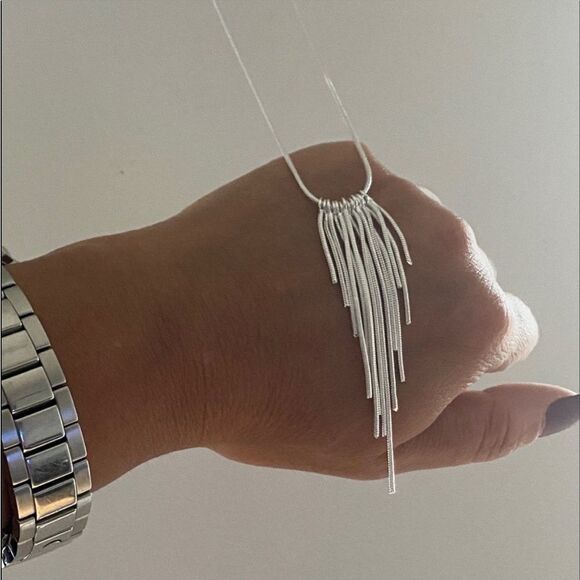 The Roaring 20’s 925 Silver retro fringe necklace - Picture 5 of 7